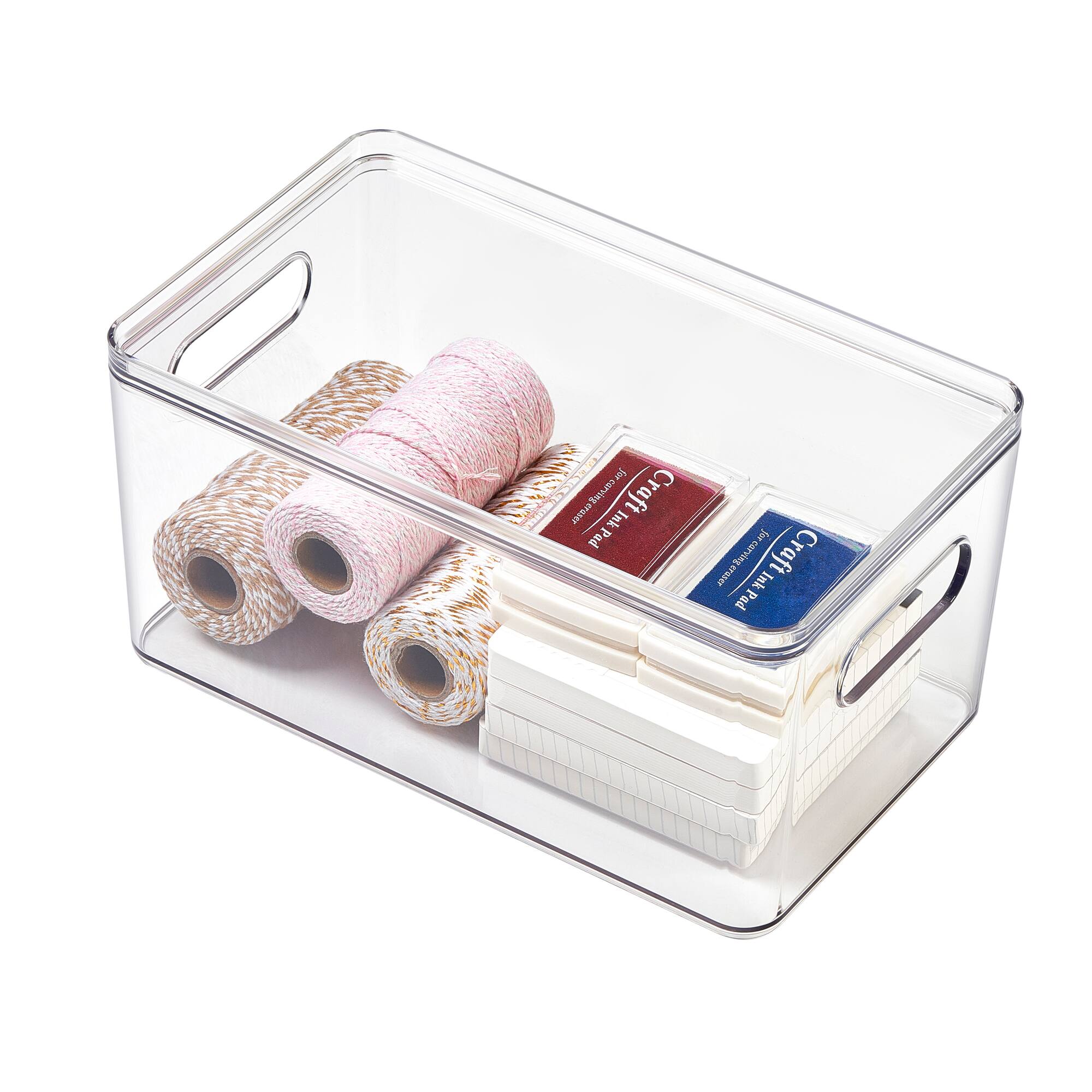 4 Pack: Small Clear Stacking Plastic Bin with Lid by Simply Tidy®